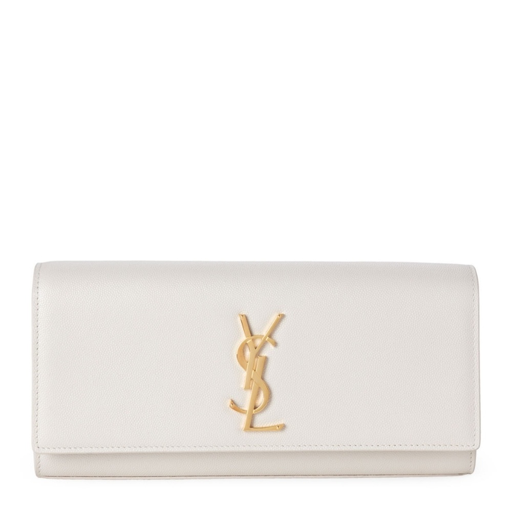 YSL Cassandre clutch white